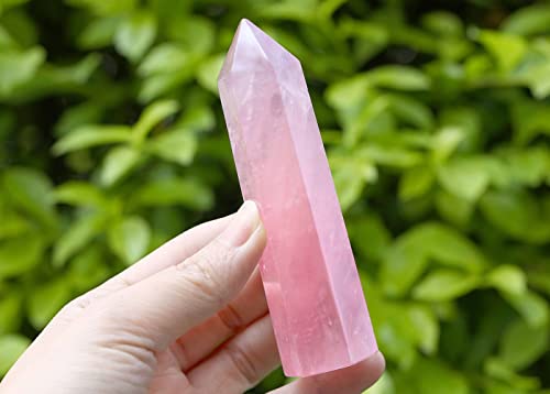 Rose Quartz Healing Crystal Wands for Meditation Therapy