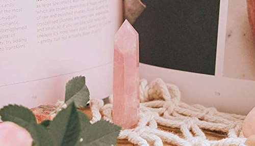 Rose Quartz Healing Crystal Wands for Meditation Therapy