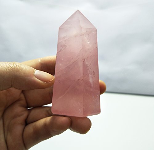 Rose Quartz Crystal Wand for Reiki Chakra Meditation