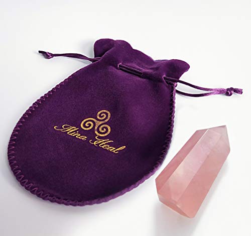 Rose Quartz Crystal Wand for Reiki Chakra Meditation