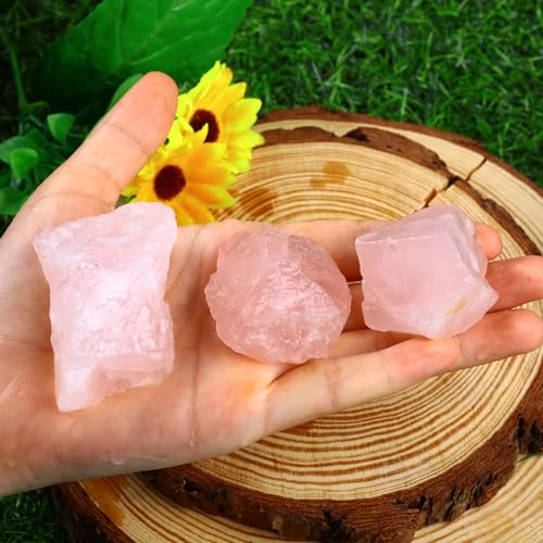 1 LB Bulk Rough Rose Quartz Crystal - Large Size