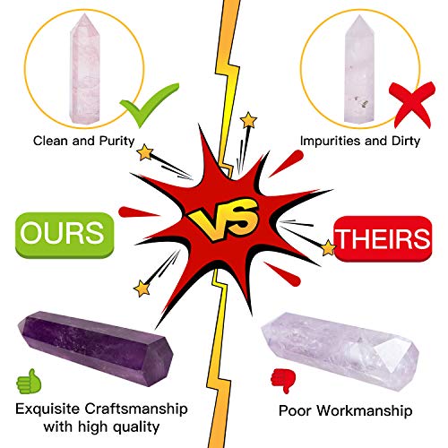 Rose Quartz Crystal Healing Wands - Reiki Chakra Therapy