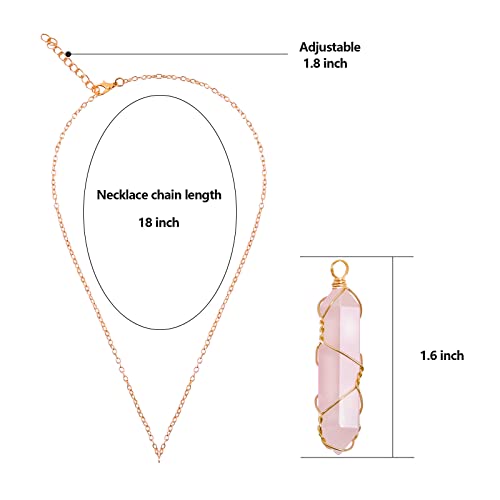 Natural Rose Quartz Crystal Pendant Necklace for Women-Men