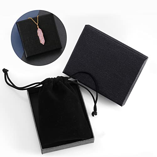 Natural Rose Quartz Crystal Pendant Necklace for Women-Men