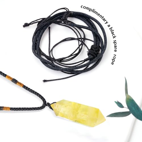 Runyangshi Citrine Crystal Pendants, Quartz Chakra Wand