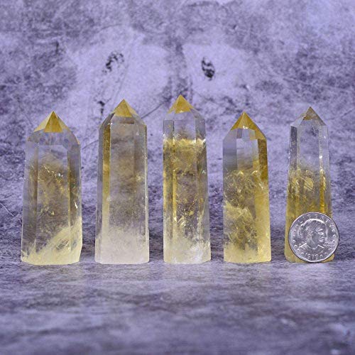 Angelstones Citrine Healing Crystal Pointed Wand Figurine