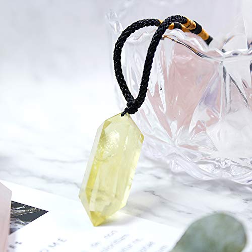 Runyangshi Citrine Crystal Pendants, Quartz Chakra Wand