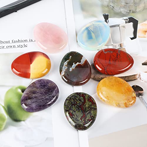 Hand-carved Citrine Crystal Worry Stone for Tarot Meditation