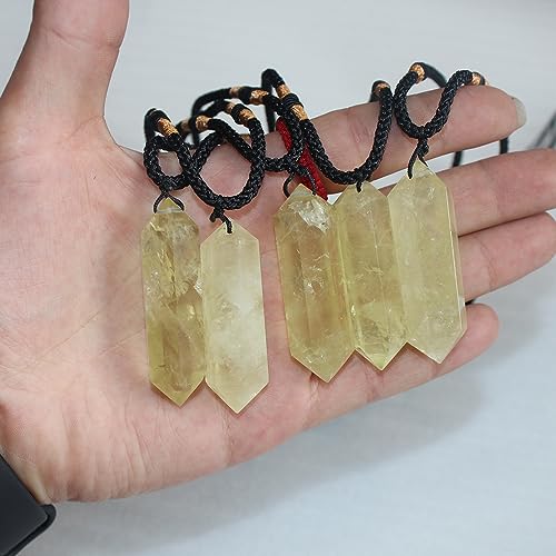 Runyangshi Citrine Crystal Pendants, Quartz Chakra Wand