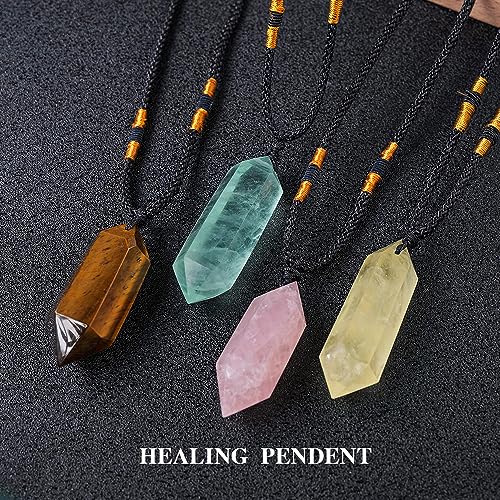 Runyangshi Citrine Crystal Pendants, Quartz Chakra Wand