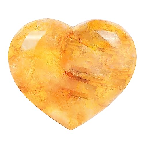 Citrine Crystal Heart Healing Stones for Chakra Balancing