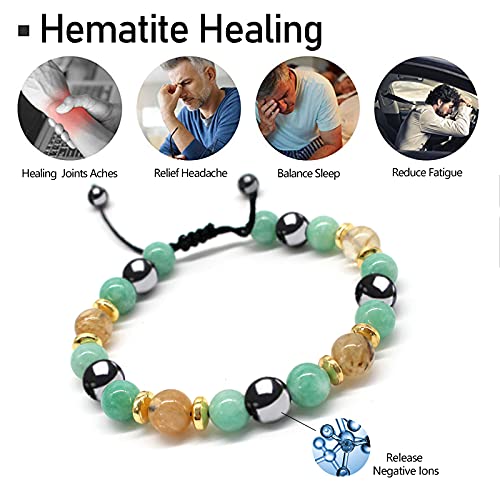 Citrine & Green Aventurine Feng Shui Bracelet Set