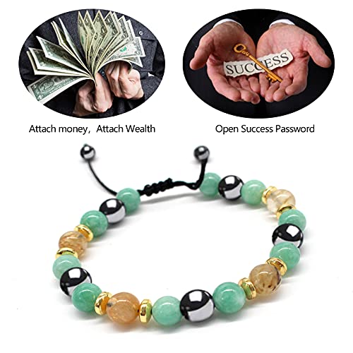 Citrine & Green Aventurine Feng Shui Bracelet Set