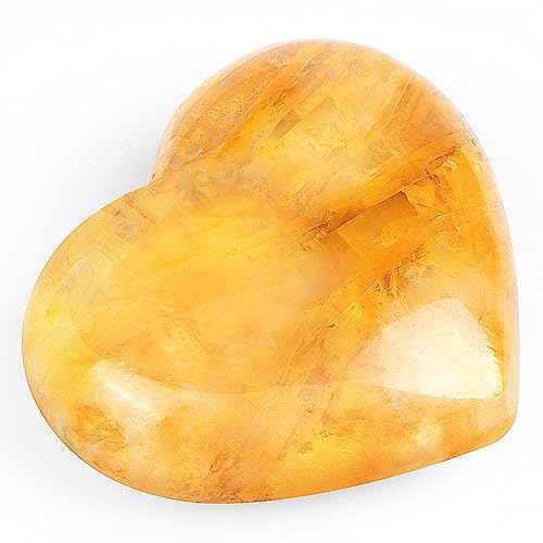 Citrine Crystal Heart Healing Stones for Chakra Balancing