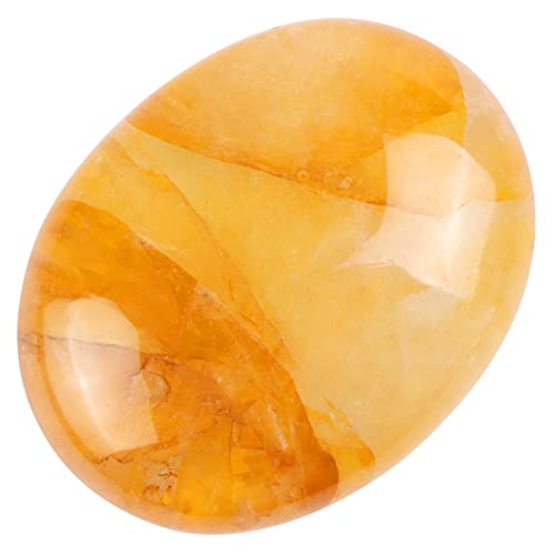 Citrine Palm Stone for Chakra Healing and Meditation