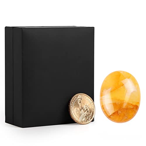 Citrine Palm Stone for Chakra Healing and Meditation