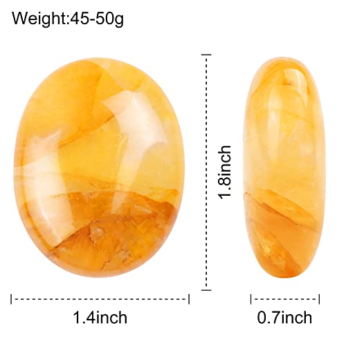 Citrine Palm Stone for Chakra Healing and Meditation