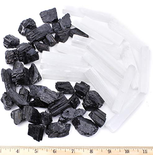 Black Tourmaline & Selenite Combo Pack: Good Vibes