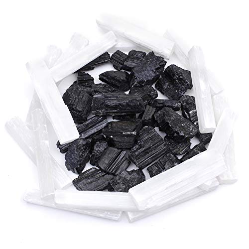Black Tourmaline & Selenite Combo Pack: Good Vibes