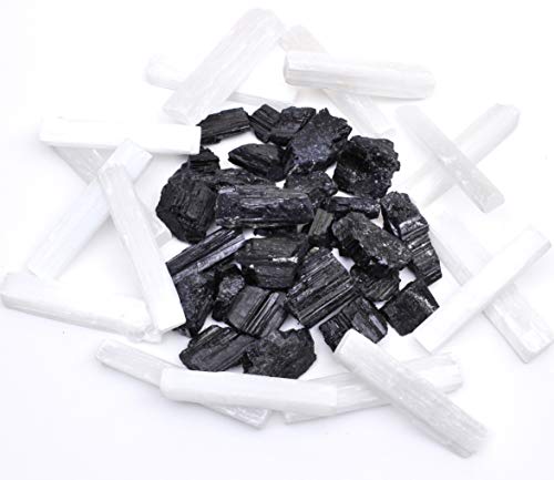 Black Tourmaline & Selenite Combo Pack: Good Vibes
