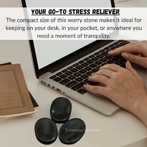 Black Tourmaline Crystal Worry Stone - Anxiety Relief