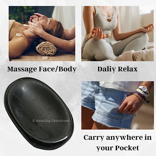 Black Tourmaline Crystal Worry Stone - Anxiety Relief