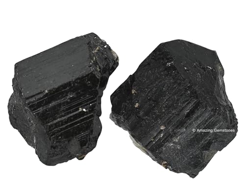 2 Black Tourmaline Raw Crystals for Healing and DIY