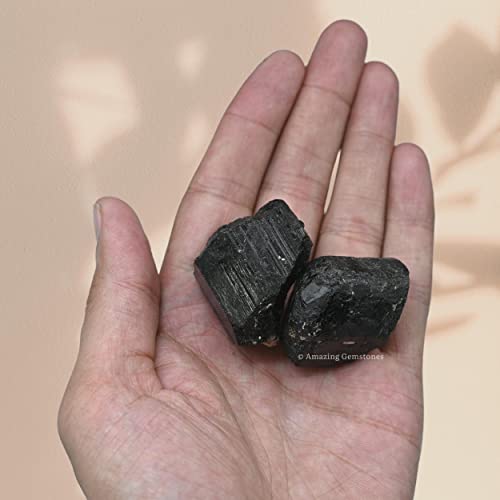 2 Black Tourmaline Raw Crystals for Healing and DIY