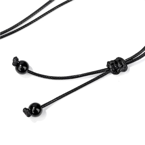 Men's Black Tourmaline Necklace with Black Obsidian Pendant