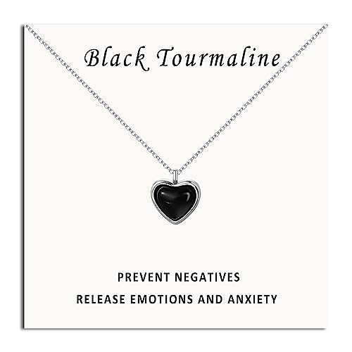 SmileBelle Black Heart Necklace for Women and Girls