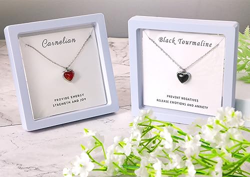 SmileBelle Black Heart Necklace for Women and Girls