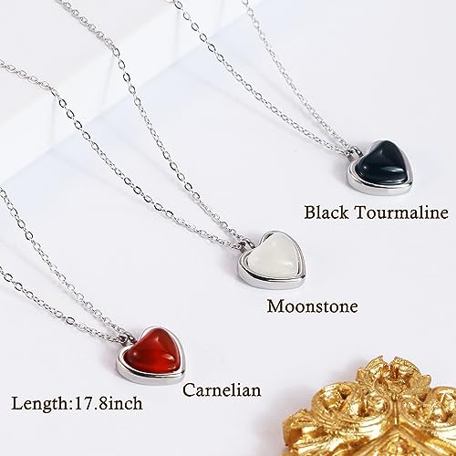 SmileBelle Black Heart Necklace for Women and Girls