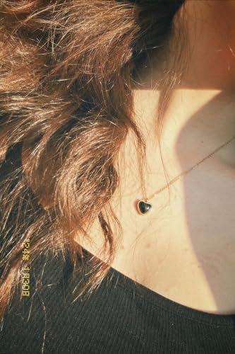 SmileBelle Black Heart Necklace for Women and Girls