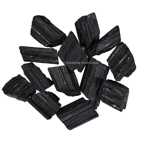 Large Black Tourmaline Crystal Stones Bulk 1/2lb Pieces
