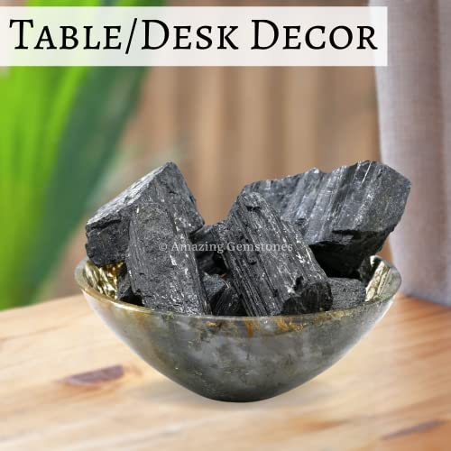 Large Black Tourmaline Crystal Stones Bulk 1/2lb Pieces