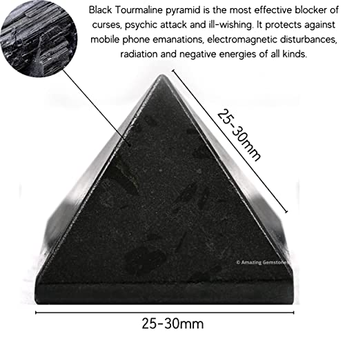 Black Tourmaline Pyramid Crystal - 1" Figurine for Meditation