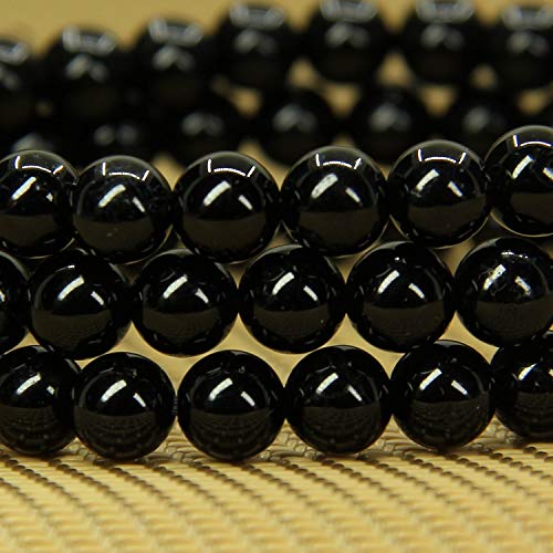 Black Tourmaline Gemstone Stretch Bracelet - Unisex - 6mm