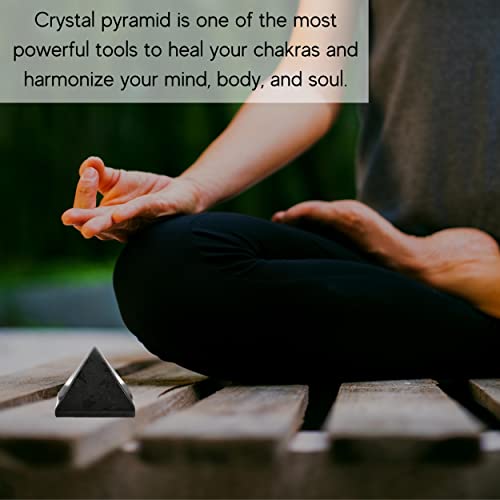 Black Tourmaline Pyramid Crystal - 1" Figurine for Meditation