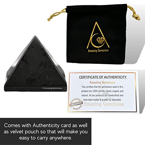 Black Tourmaline Pyramid Crystal - 1" Figurine for Meditation