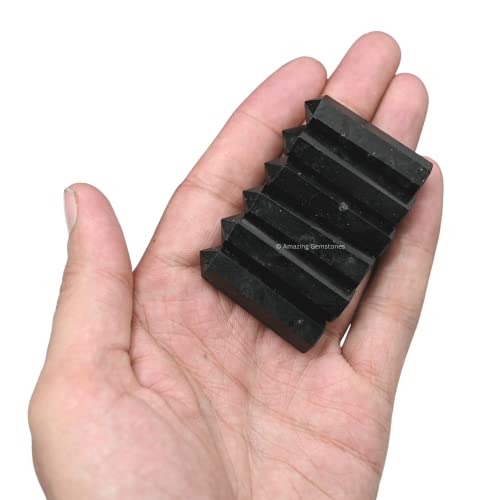 Black Tourmaline Crystal Points - Pack of 3