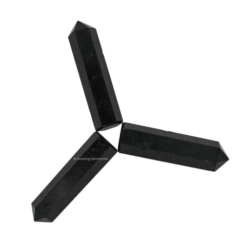 Black Tourmaline Crystal Points - Pack of 3