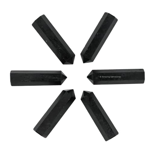 Black Tourmaline Crystal Points - Pack of 3