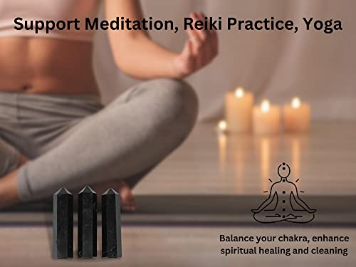 Black Tourmaline Crystal Points - Pack of 3