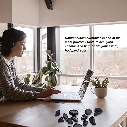 Apengshi Black Tourmaline Raw Stone - Reiki Energy Balance
