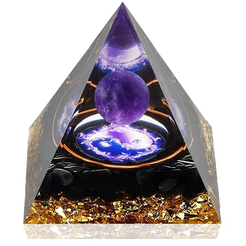Amethyst Orgonite Pyramid, Promotes Positive Energy, Luck, Success