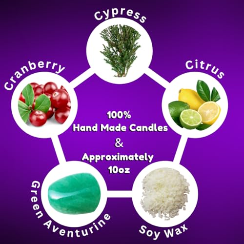 Wealth Manifestation Crystal Candle | Citrine & Aventurine