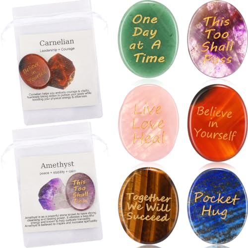 Huquary 6 Set Calming Crystals Tarot Cards Bag