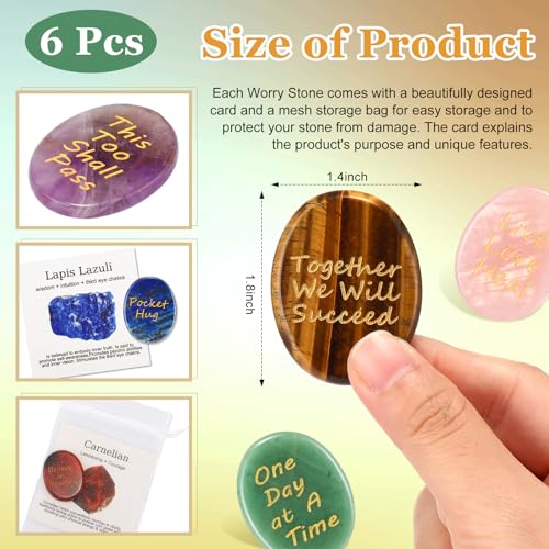 Huquary 6 Set Calming Crystals Tarot Cards Bag