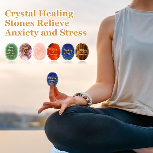 Huquary 6 Set Calming Crystals Tarot Cards Bag