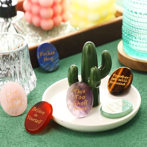 Huquary 6 Set Calming Crystals Tarot Cards Bag